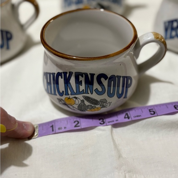 Classic White and Blue Soup Mugs Set of 4 Vintage - Picture 7 of 9